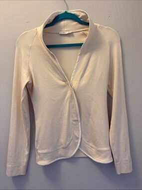 Women's Cream Open-Front Lightweight Cardigan